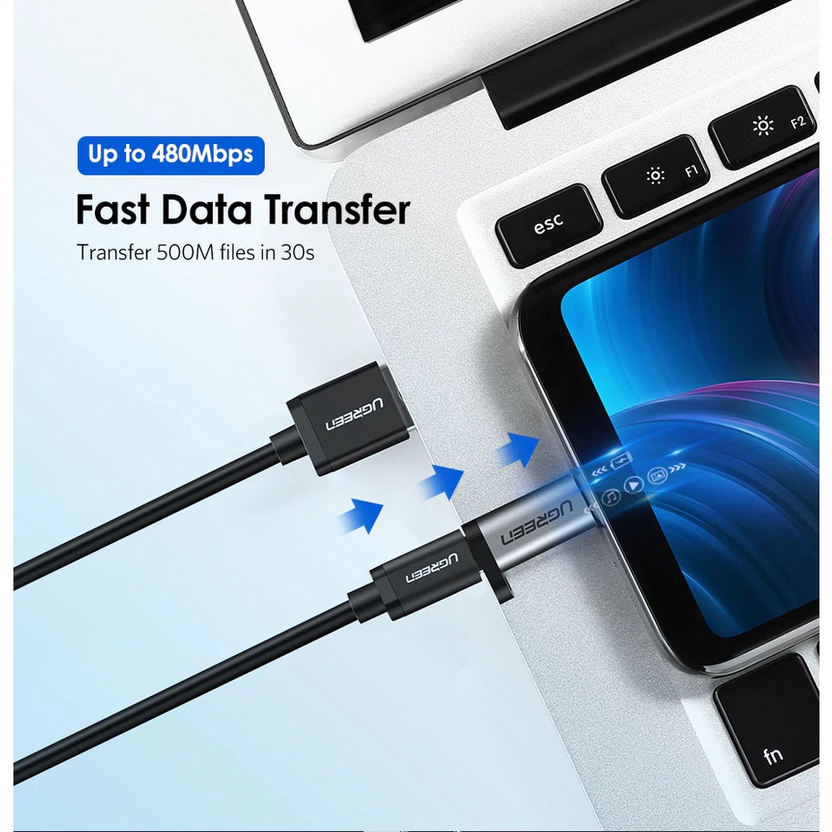 Đầu Chuyển Micro USB Sang Type C UGreen US282 Cao Cấp - Hàng Chính Hãng, Bảo Hành 18 Tháng Đổi Mới