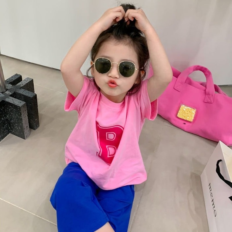 Áo Thun Cotton Tay Ngắn In Chữ Mới Dành Cho Bé Gái