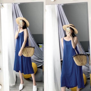 Váy 2 dây cổ tim đi biển siêu xinh