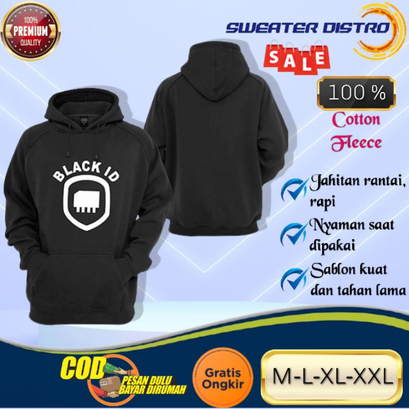 Áo Sweater Có Mũ Trùm In Chữ Hodie Distro Màu Trắng Đen Thời Trang Thường Ngày Dành Cho Nam Tuổi Teen / Áo Len Không Phai In Màn Hình Chắc Chắn