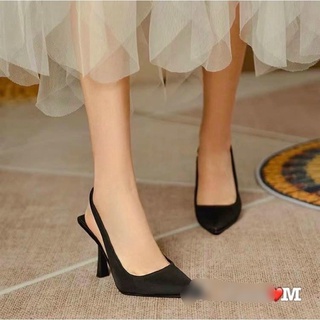 GIÀY CAO GÓT MŨI NHỌN HỞ GÓT DA MỀM