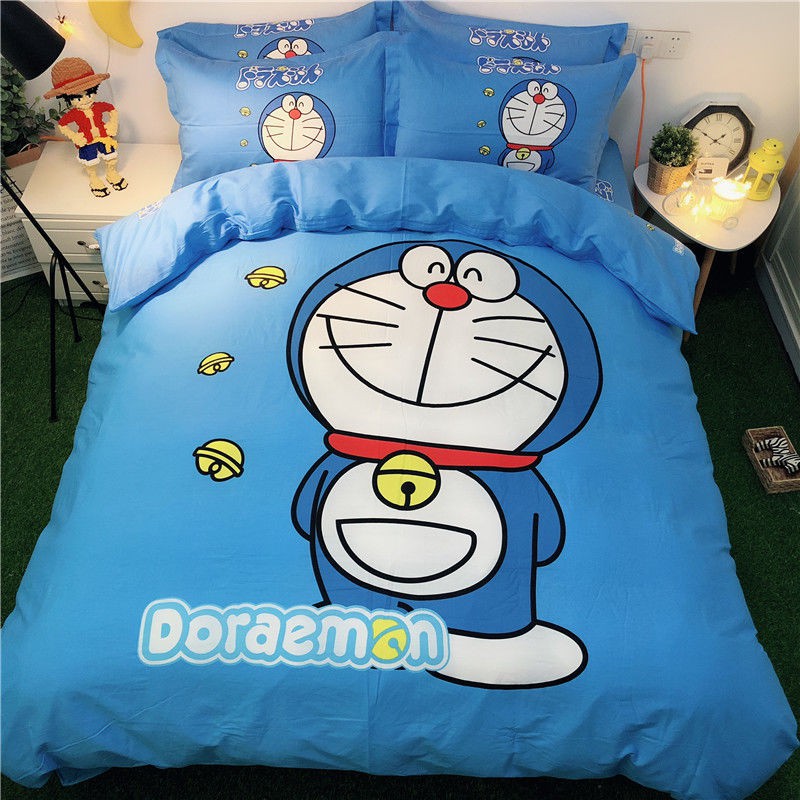 Doraemon Bộ Chăn Ga Và Vỏ Gối In Hình Doremon Dễ Thương