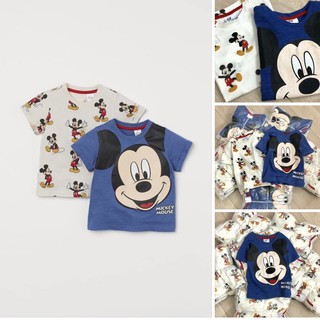 SET 2 ÁO HM MICKY XANH TRẮNG DƯ