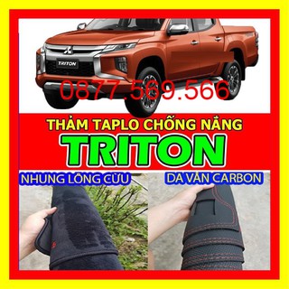 Thảm taplo mitsubishi triton 2021-2020-2019-2018-2017-2016-2010-da vân carbon-nhung lông cừu