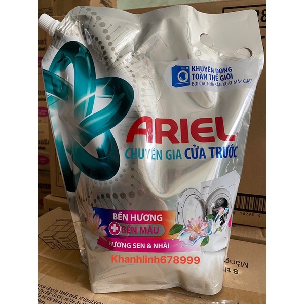 Nước giặt ariel túi 3,05kg bền mầu hương sen và nhài ( cửa trước)