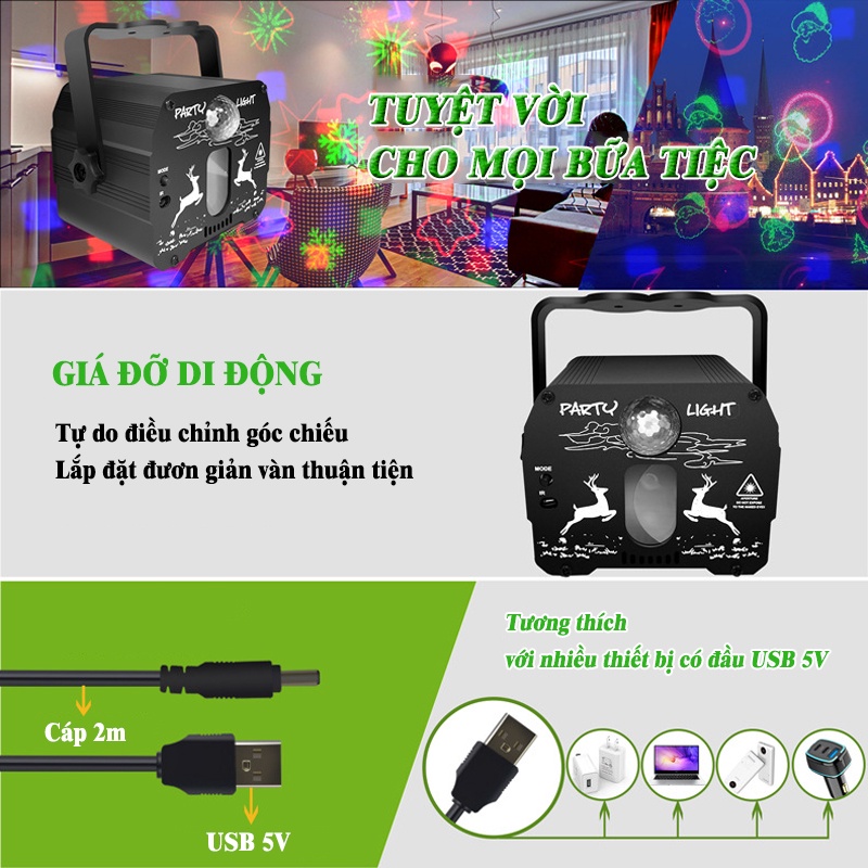 Đèn Laser sân khấu cảm ứng theo nhạc,đèn chiếu tiệc tùng, karaoke, nhiều hiệu ứng hình ảnh cực đẹp