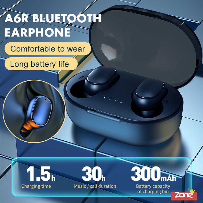 Không Dây Bluetooth A6R TWS Âm Thanh Stereo Tai Nghe Thể Thao Loại Bỏ Tiếng Ồn Mini Tai Nghe Nhét Tai Xiaomi Samsung 'Vùng