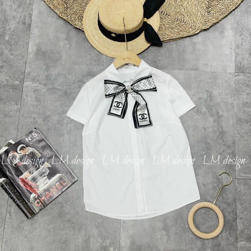 Áo sơ mi nơ bigsize 55 đến 90 ký (Hình thật)