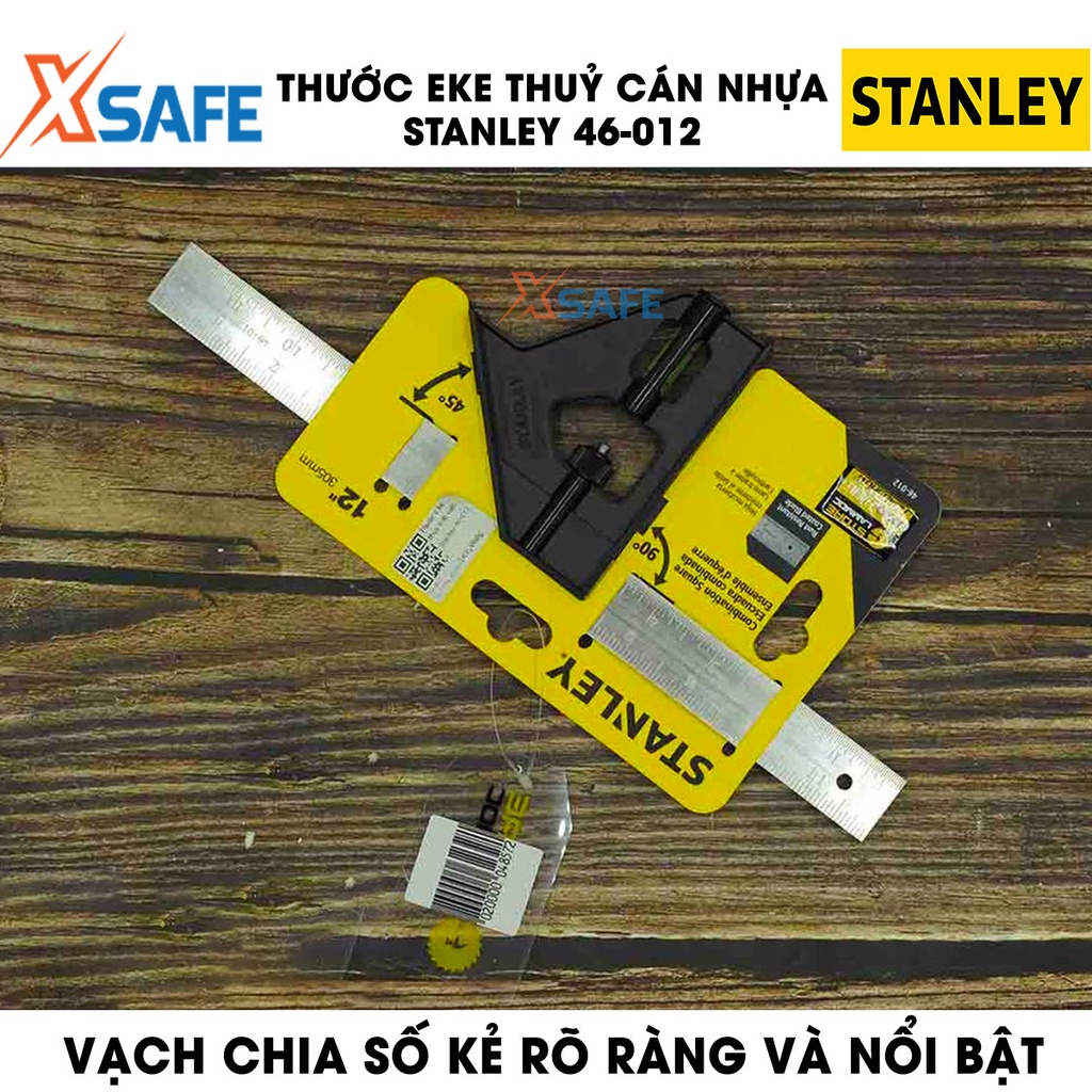 Thước eke thuỷ STANLEY vạch chia rõ ràng Thước ê ke Stanley lưỡi thước phủ lớp Crom, mũi vạch gắn vào tay kéo