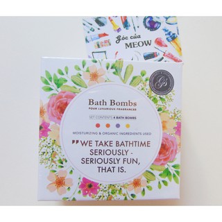Set 4 viên sủi bồn tắm GRACE & STELLA Bath Bomb