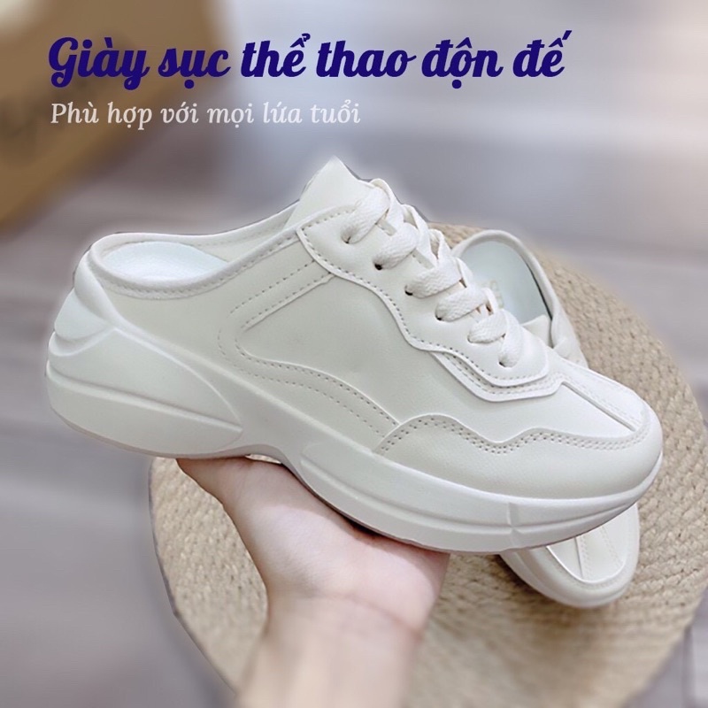 Sục thể thao nữ độn đế GG cao cấp - giày đap gót đế cao dáng xinh phù hợp mọi lứa tuổi