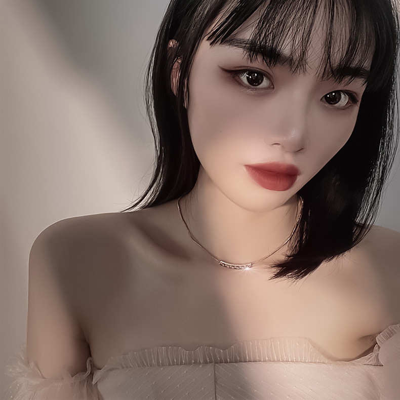 Vòng cổ thép titan màu vàng 18K kiểu hip-hop thời trang cho nữ