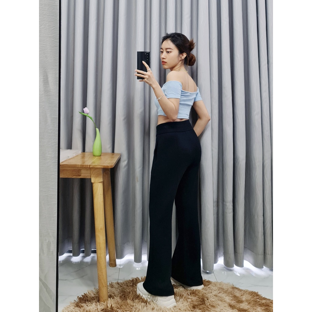 Q9775 - 	Áo trễ vai croptop SO tay ngắn trơn