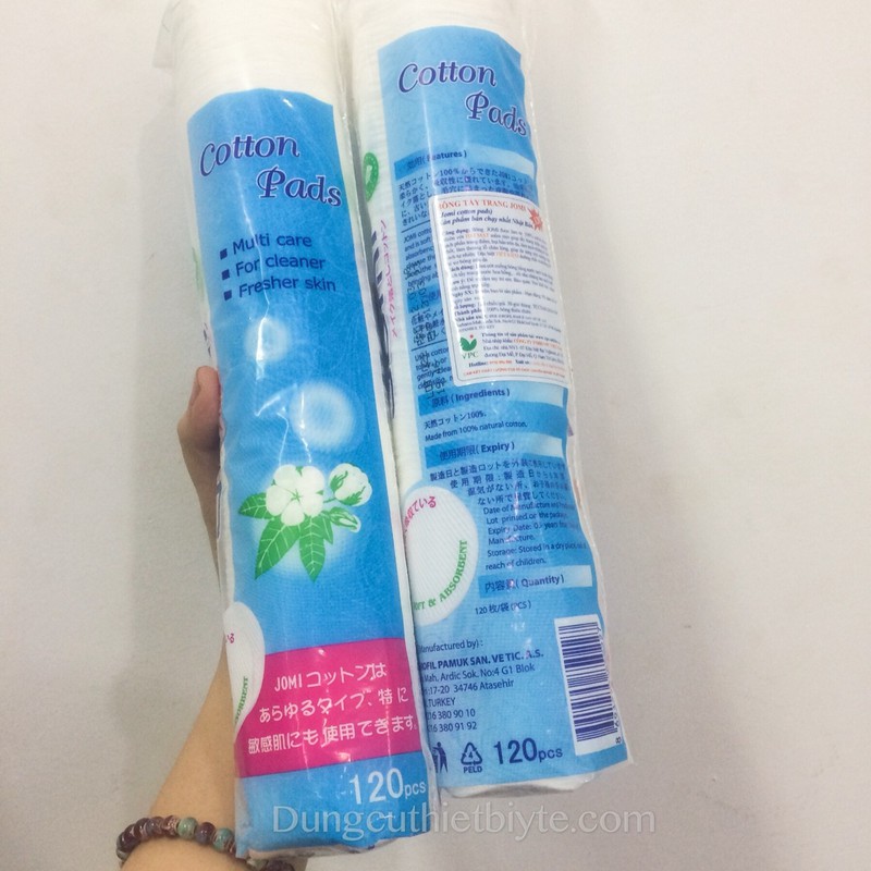 Bông tẩy trang cao cấp jomi 120 miếng