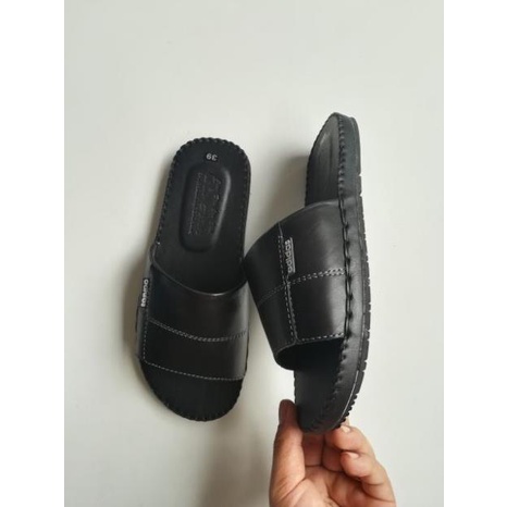 Dép Nam quai ngang da bò thật mẫu adidas sang trọng hàng đóng thương hiệu Bảo Anh QLY