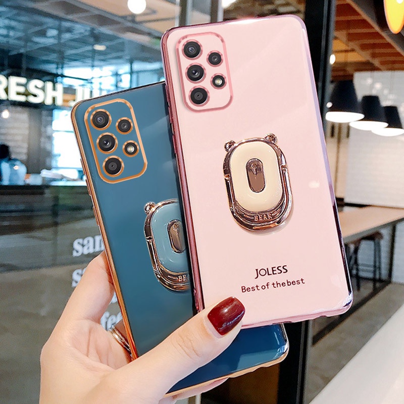 Ốp điện thoại hình cô gái có giá đỡ thích hợp cho Samsung Galaxy A32 4G A52 A72