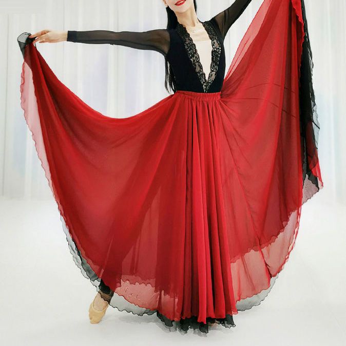 Chân Váy Xòe Hai Lớp Phong Cách Dân Tộc Trung Hoa Cổ Điển 720 Độ