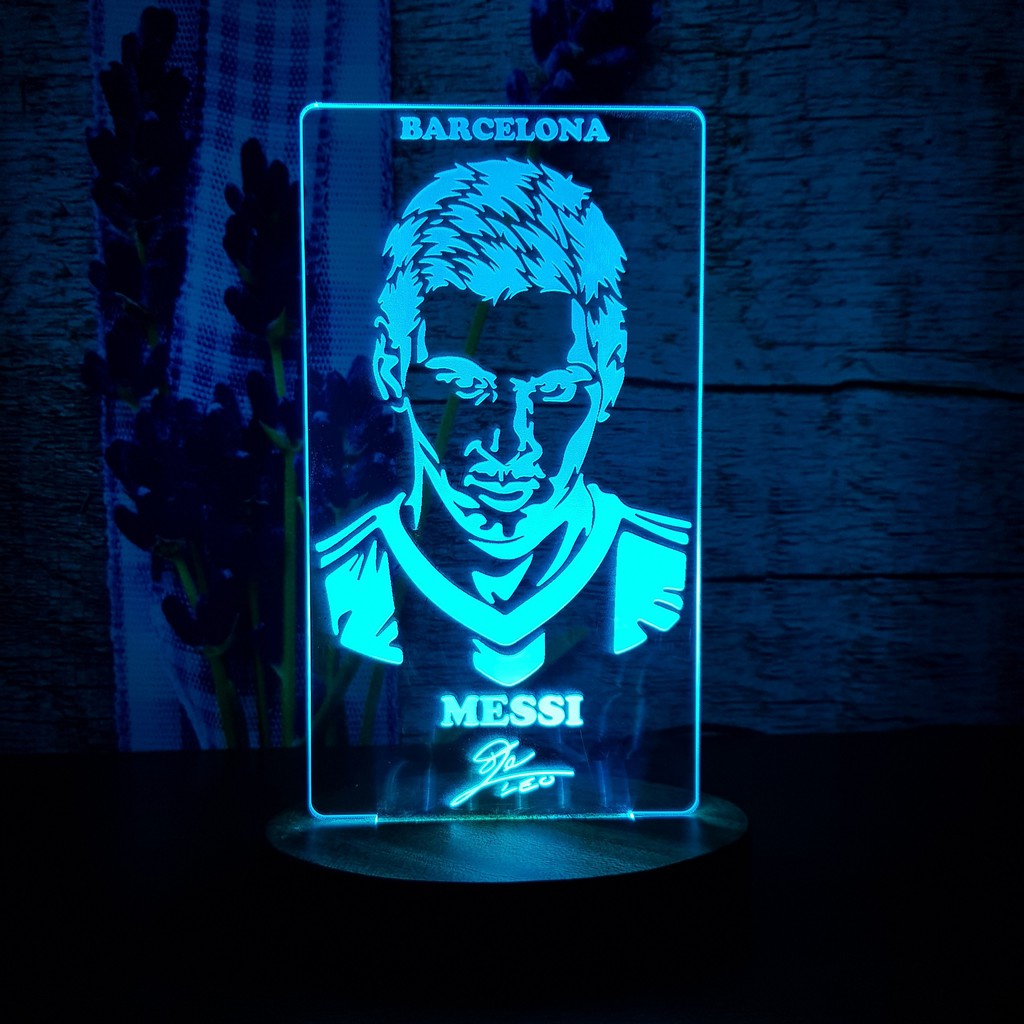 Đèn Led 3D Messi decor bàn học decor bàn làm việc quà tặng sinh nhật bạn trai