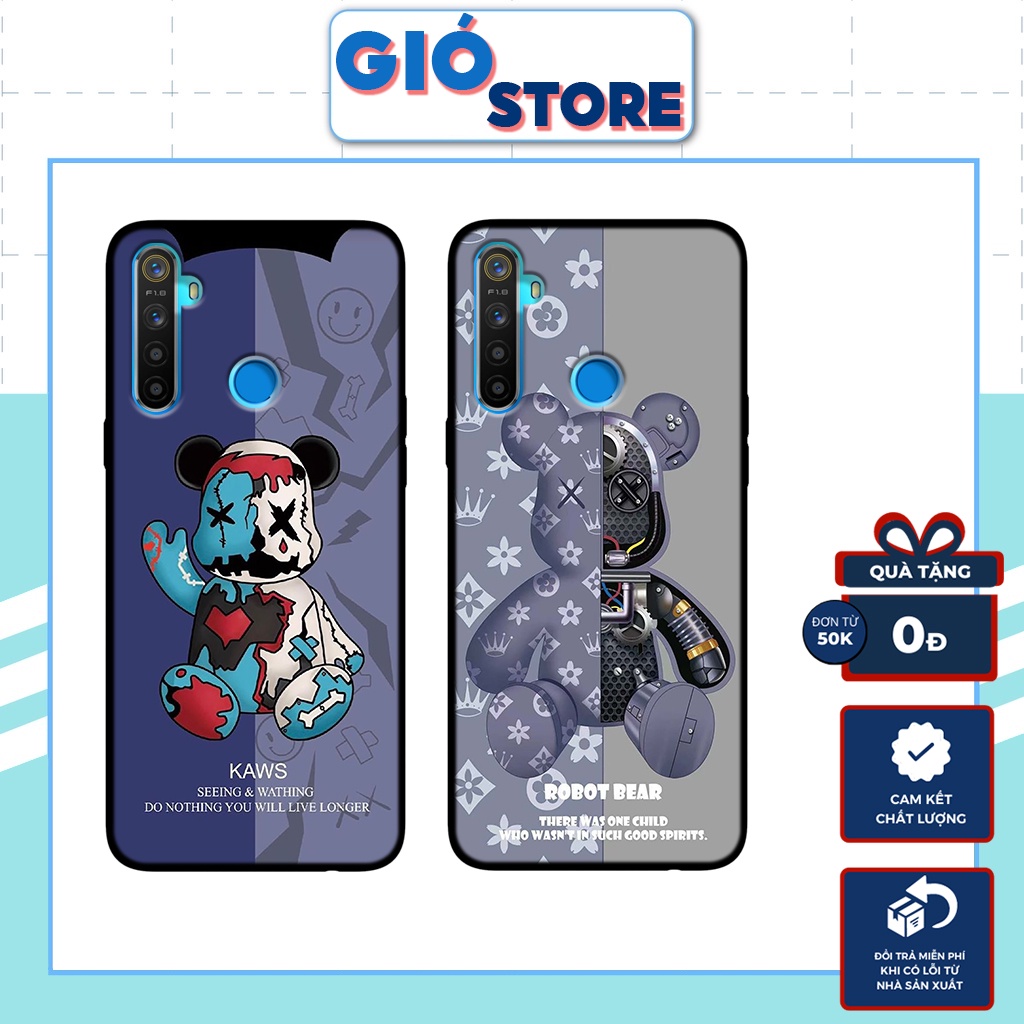 Ốp lưng REALME 5/ REALME 5i/ REALME 5 PRO hình gấu bear brick,kaws seeing bền đẹp – ốp nhựa chống trầy,chống va đập