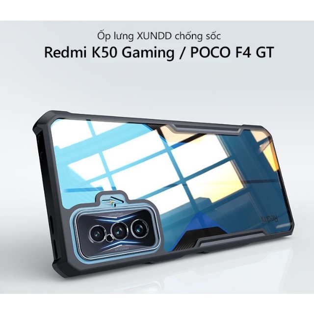 Ốp lưng XUNDD Redmi K50 Gaming Edition / POCO F4 GT Mặt lưng trong suốt, Viền TPU, Chống sốc