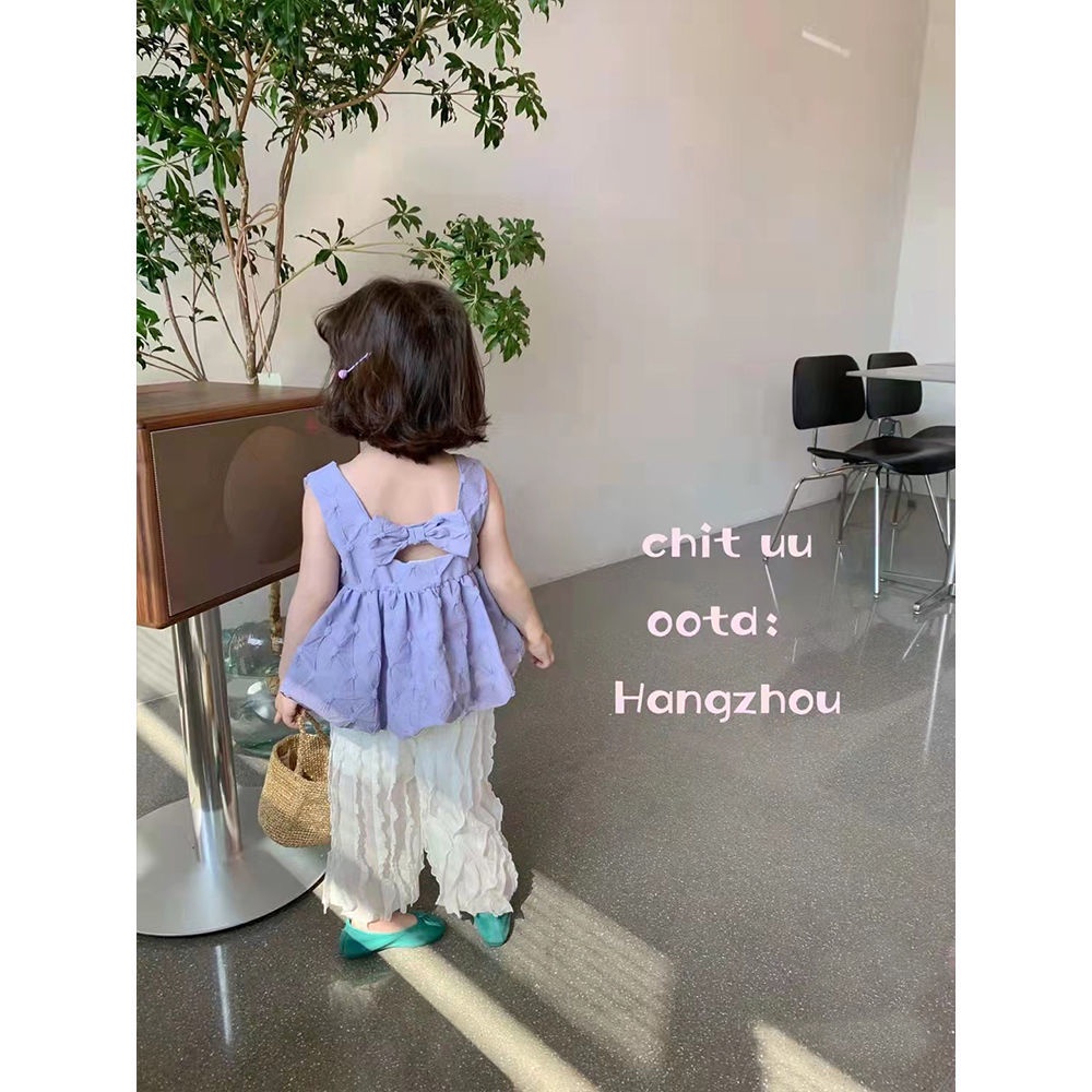 Bộ Trang Phục Hai Mảnh Gồm Áo Hai Dây Và Quần Voan Thời Trang Mùa Hè Phong Cách Nhật Hàn Dành Cho Bé Gái 2022