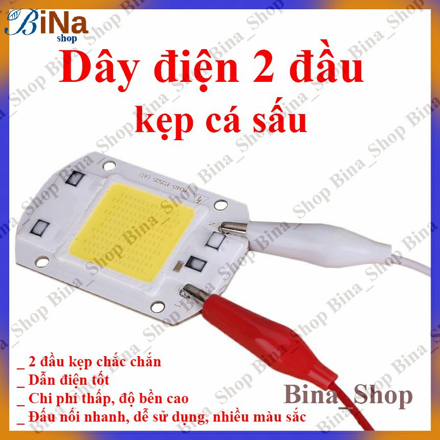 Dây điện kẹp cá sấu 2 đầu dài 45cm nhiều màu