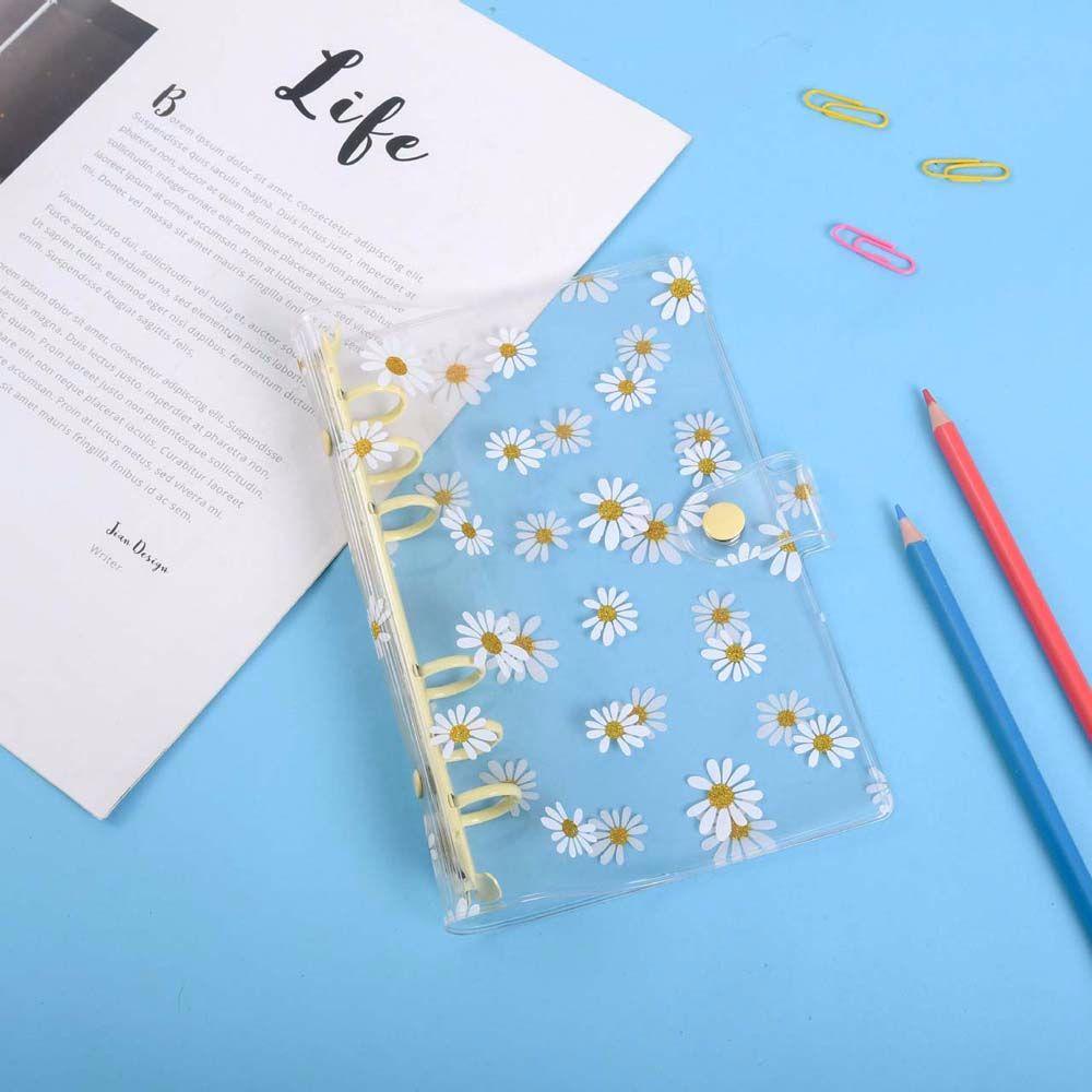 PEWANY Vỏ Bọc Sổ Tay Trong Suốt Họa Tiết Hoa Cúc Xinh Xắn