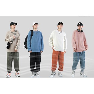 Áo len basic cotton basic cổ tròn - ẢNH THẬT