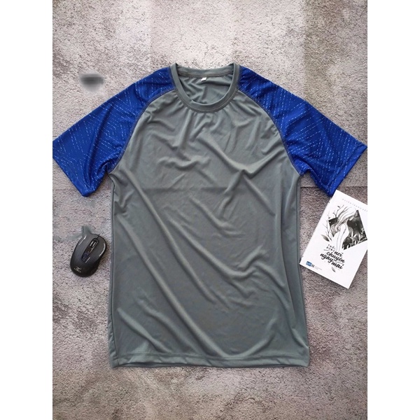 Áo thun tay phối thể thao chất thun lạnh co giãn mặc mát dễ phối đồ.