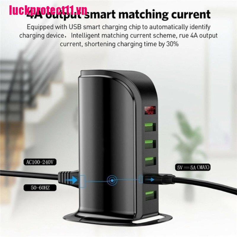 {CCC} 5-port Multi-USB Charging Station Hub Base Smart Digital Display Charger