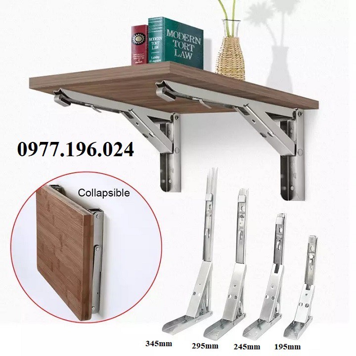 Bộ 2 bản lề gập INOX 304 chịu tải 60kg