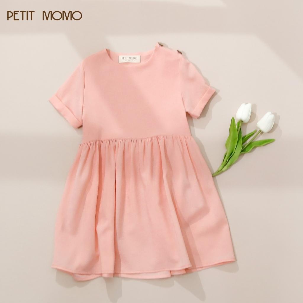 Váy xòe cho bé gái PETIT MOMO dáng cộc tay, chất thô mềm mát A180