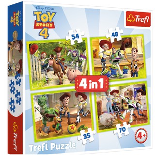 Tranh ghép hình TREFL 34312 - 4 trong 1 Chủ đề Thế giới đồ chơi Toy Story (35/48/54/70 mảnh)