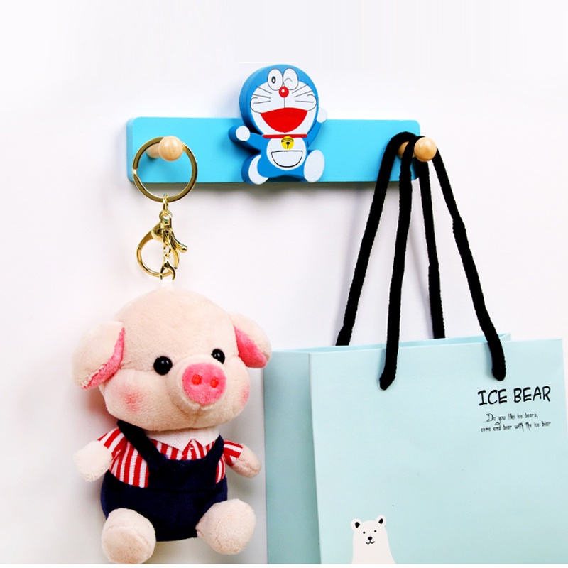 Móc gỗ treo đồ hình Hello Kitty, Doraemon