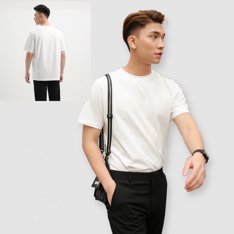 💥Áo Phông Nam Màu Trắng Trơn Hàng Xuất Dư Cực Đẹp-Rẻ,Áo Thun Nam Trắng Cổ Tròn