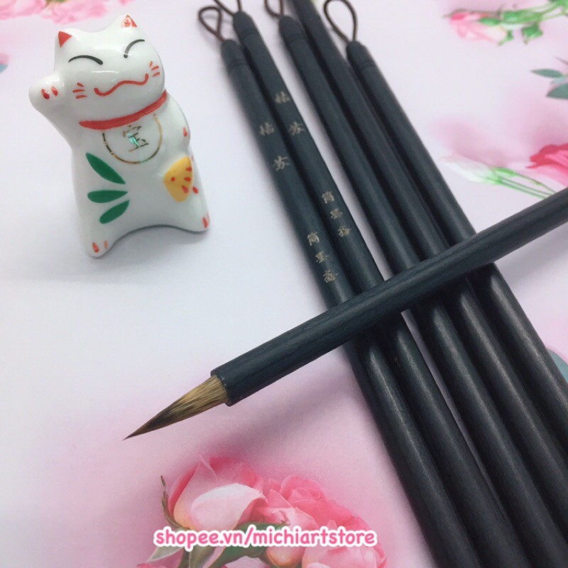 [Michi Art Store] Khô Tô - Bút lông vẽ màu nước thủy mặc, cọ thư pháp lông thú - Giản Mặc Trai