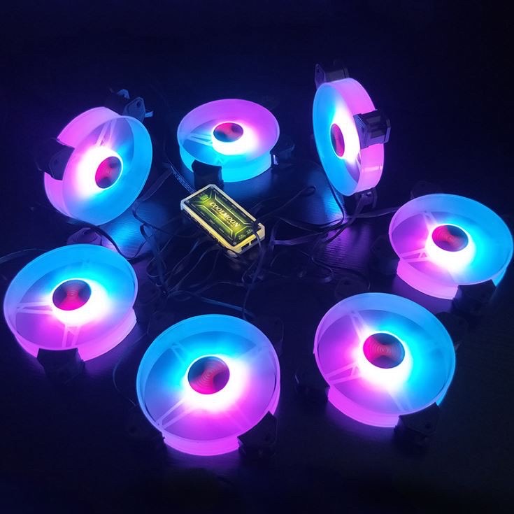 Quạt tản nhiệt, Fan Case Coolmoon Y1 RGB (Bộ 2-10 Fan + Hub Remote)