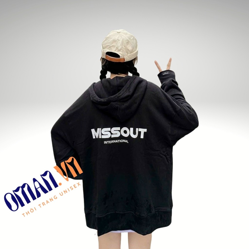 Áo khoác nỉ Hoodie MISS.OUT Dây Kéo form rộng áo nỉ bông ulzzang Cá Tính Unisex Oman | BigBuy360 - bigbuy360.vn