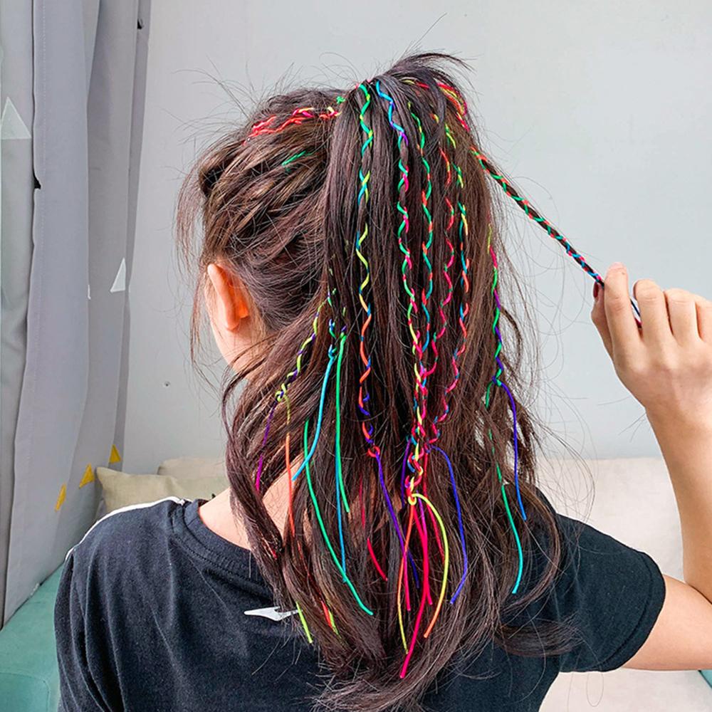 Dây Buộc Tóc Vải Lụa Dệt Nhiều Màu Sắc Xinh Xắn Dành Cho Nữ