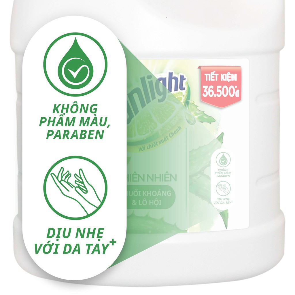 (MỚI) Nước rửa chén Sunlight Thiên Nhiên chai 3.6kg [ VPP GIÁ XƯỞNG ]