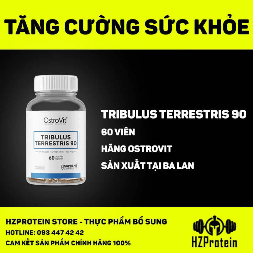 OSTROVIT TRIBULUS TERRESTRIS 90 - THỰC PHẨM TĂNG CƯỜNG SỨC MẠNH CƠ BẮP, KHẢ NĂNG ĐÀN ÔNG CỦA HÃNG OSTROVIT (60 VIÊN)