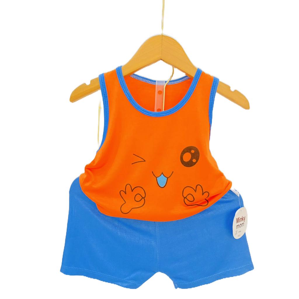 Quần áo bé trai và bé gái ba lỗ quần đùi chất liệu thun lạnh thoáng mát mùa hè