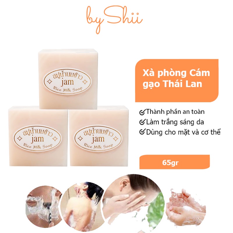 Xà phòng cám gạo Thái Lan Jam Rice Milk Soap Senabeauty xà bông tắm Thái - byShii