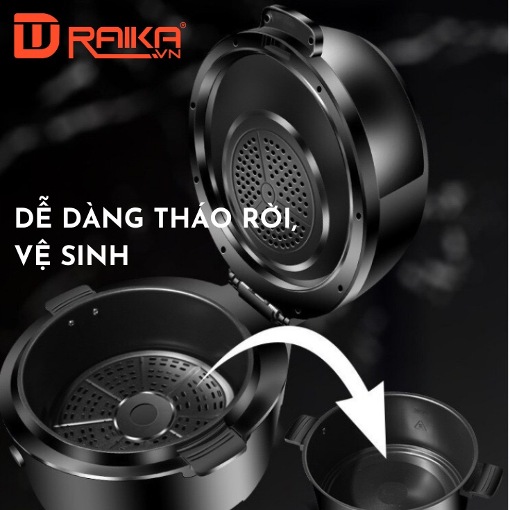 Nồi chiên không dầu 8L RAIKA RKCKD-CO1, Hàng chính hãng, Bảo hành 12 Tháng