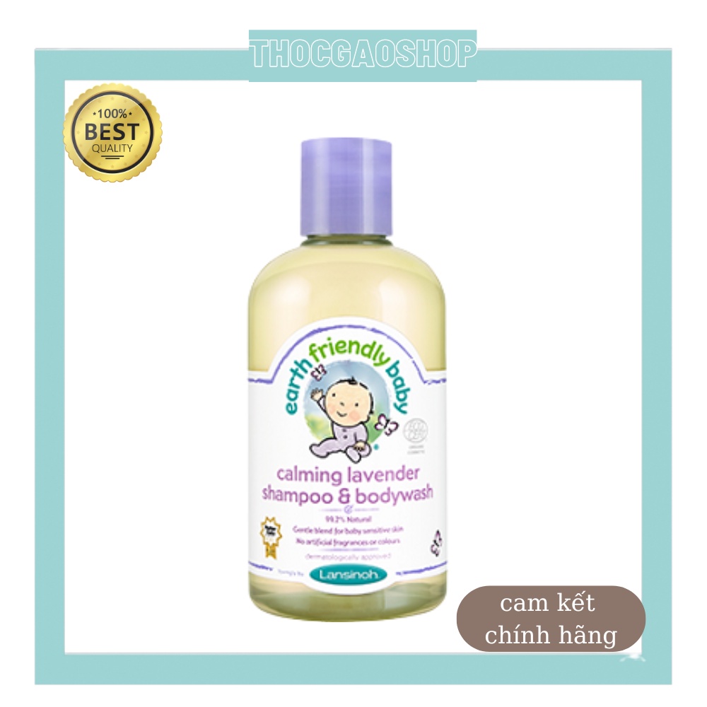 Sữa tắm gội Earth Friendly Baby Lansinoh organic hữu cơ 250ml THOCGAOSHOP8989