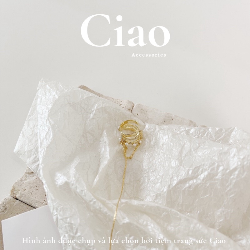 [HOẢ TỐC 1H] Khuyên vành tai/ Kẹp vành tai thiết kế dáng dài 2 lớp dây không cần xỏ lỗ Ciao accessories