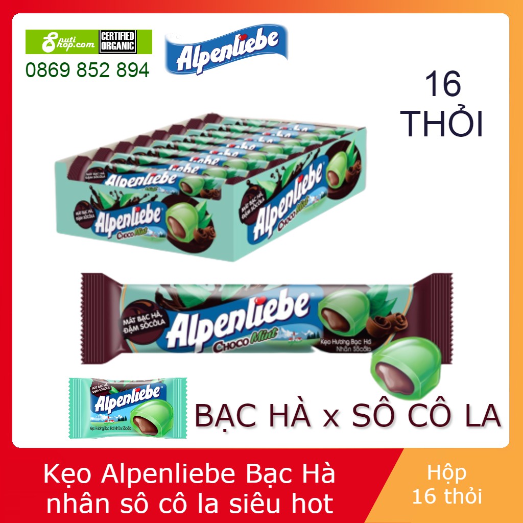 Kẹo Alpenliebe Bạc Hà nhân sô cô la siêu hot