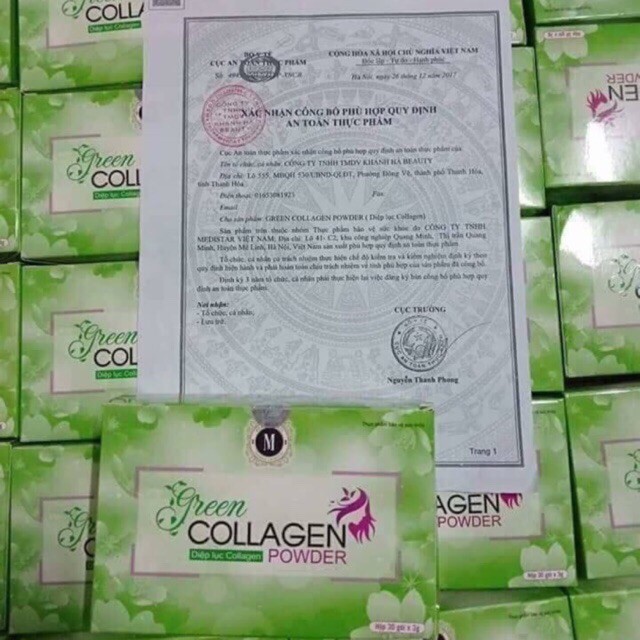 Diệp lục collagen_đẹp da, mờ nám, tàn nhang - Hộp 30 gói | BigBuy360 - bigbuy360.vn