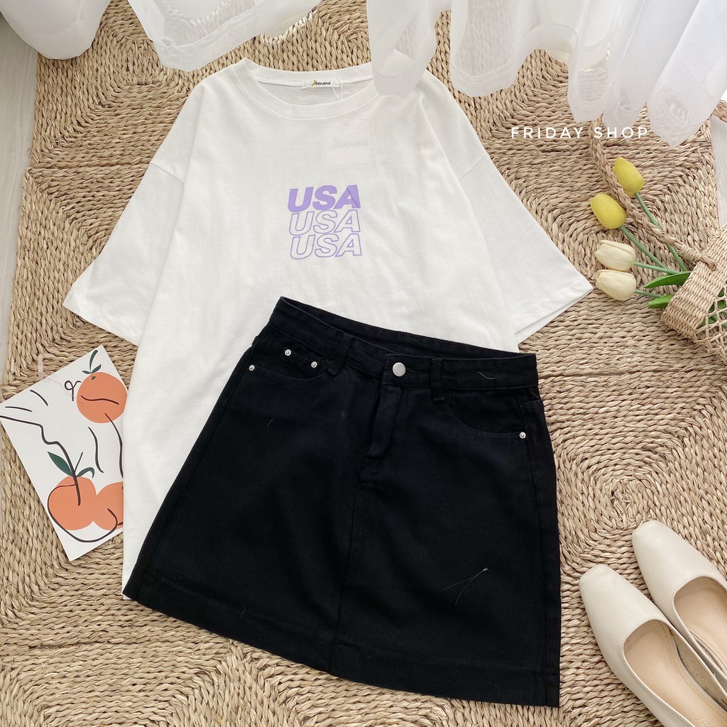 Áo phông cho nữ áo thun nữ form rộng họa tiết chữ usa chất liệu mát Friday | BigBuy360 - bigbuy360.vn