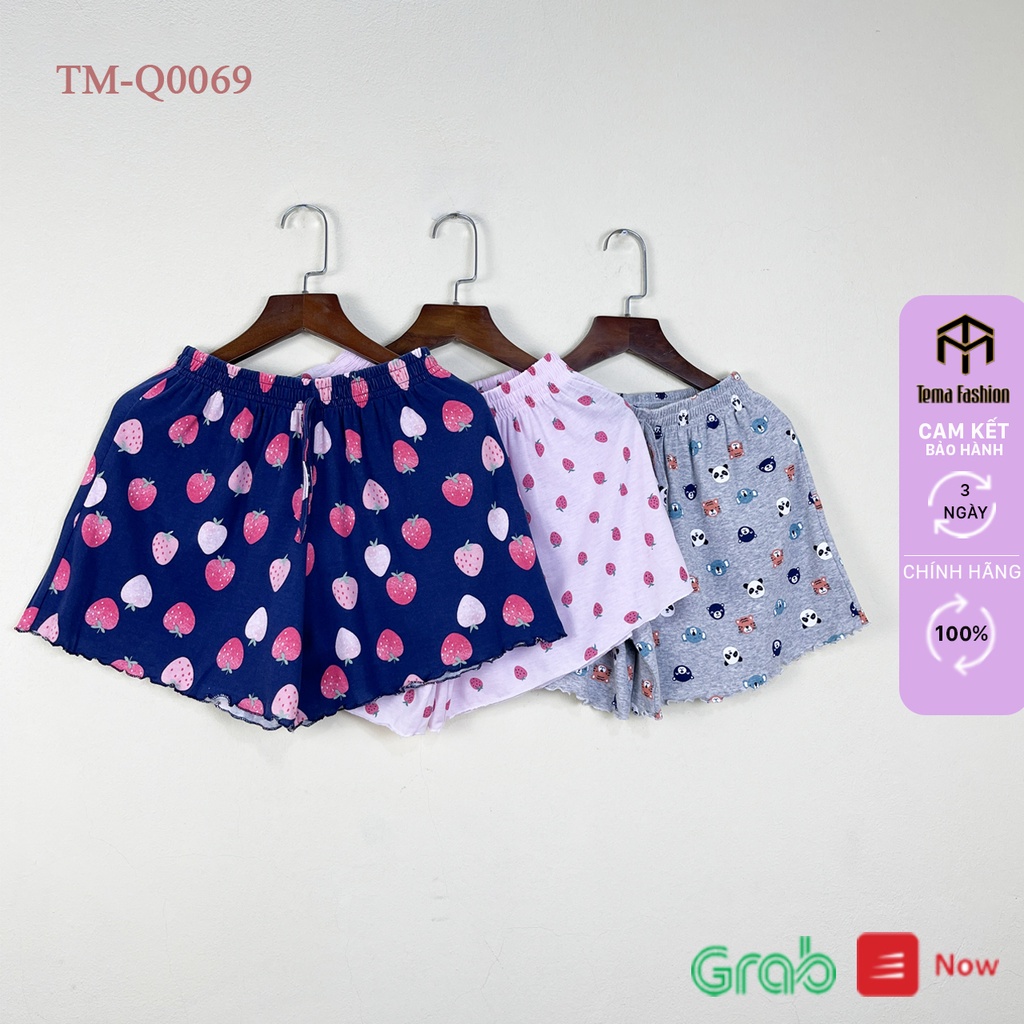 Quần đùi nữ TEMA cotton cao cấp - Quần short nữ mặc ở nhà thoải mái chất dày dặn mát mịn xinh, mặc rộng thoải mái